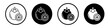 Mangosteen icon set. garcinia vector symbol in black filled and outlined style.