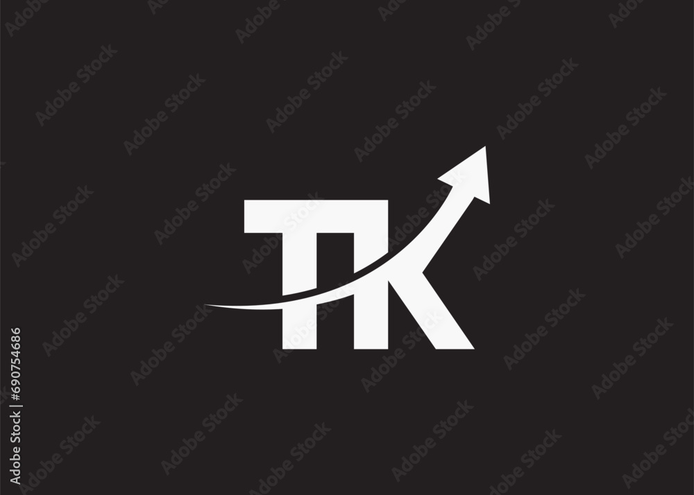 simple minimal letter tk arrow logo Stock Vector | Adobe Stock