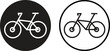 Bicycle icon set in two styles isolated on white background . Bike icon . Vector illustration