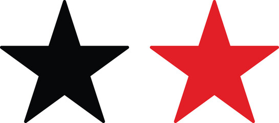 Wall Mural - black and red star icon set isolated on white background . vector