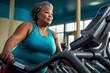obese black woman in gym to lose weight