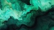 Black emerald jade green abstract pattern watercolor background. Dark green stain splash marble grain grunge. Dark shades. Water liquid fluid