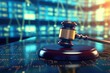 © Fotograf - A wooden gavel sitting on top of a table. Suitable for legal and justice concepts
