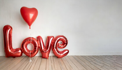 Poster - Red love balloons.