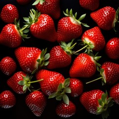 Poster - strawberries on white background