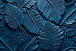 blue paper leaves with blue background, in the style of photorealistic compositions, junglepunk,