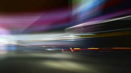 Wall Mural - Blurry lights of a fast vehicle