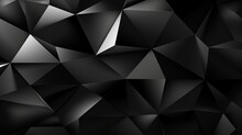 Black White Abstract Background. Geometric Shape. Lines, Triangles. 3d Effect. Light, Glow, Shadow. Gradient. Dark Grey, Silver. Modern, Futuristic. Design Concept. Wallpaper Concept. Abstract Concept