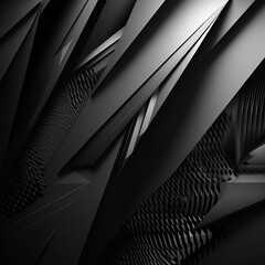 Wall Mural - Black white abstract background. Geometric shape. Lines, triangles. 3d effect. Light, glow, shadow. Gradient. Dark grey, silver. Modern, futuristic. Design concept. Wallpaper concept. Abstract concept