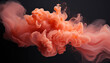 peachy  pastel colored  liquid  like smoke in motion , dark  gradient background, peach fuzz color of the year 2024 