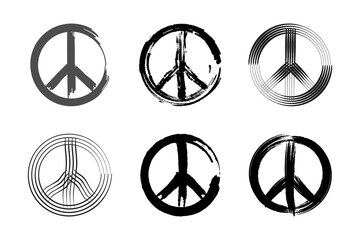 Wall Mural - vector collection of peace symbols or peace logos