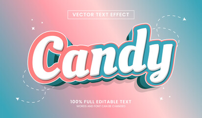 Wall Mural - design editable text effect, candy 3d cartoon vector illustration
