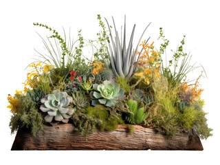 Wall Mural - native texas plants. Perennial flowers and shrubs isolated on transparent background