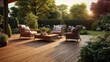 Luxurious Outdoor Living Space with Elegant Design and Natural Landscape generated by AI tool