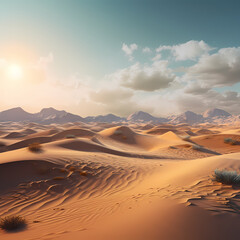 Sticker - Rolling sand dunes in a desert landscape