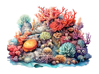 Wall Mural - watercolor coral reef