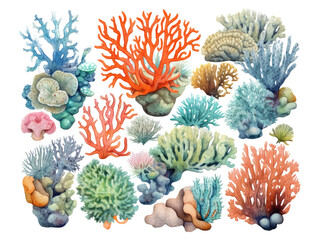 Wall Mural - watercolor coral reef