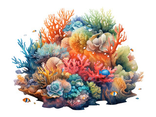 Wall Mural - watercolor coral reef