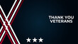Happy veterans day banner. Waving american flag. USA Veterans Day greeting card with brush stroke background. US national day november 11. Poster, typography design, vector illustration