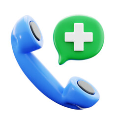 hospital medical clinic telephone costumer care service, call doctor specialist symbol hospital 3d icon illustration render design