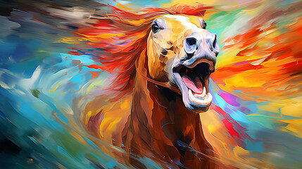 Sticker - horse HD 8K wallpaper Stock Photographic Image 