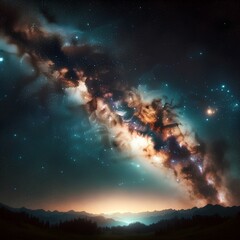 night sky with visible galaxy and stars