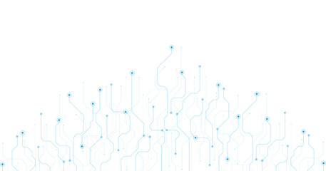Aufkleber - Technology blue circuit diagram. High-tech circuit board connection system.Vector abstract technology on a white background.