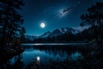  night landscape with moon