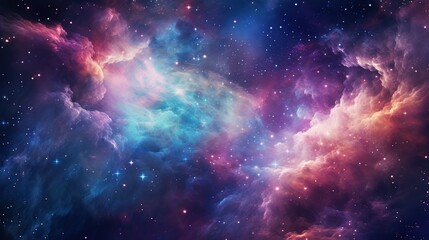Beautiful of space galaxy cloud nebula with shiny stars. Suitable for science concept background. Generative AI