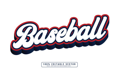 Wall Mural - Baseball editable text effect graphic style
