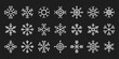 snowflakes thin layer line border icon set collection template design symbol holiday vector background isolated snow fall shape white cold element transparent crystal silhouette soft christmas winter