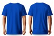 Mockup of a blank royal blue tshirt front and back isolated on white background. Generative AI