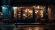 © kardaska - Beautiful view of cafe with outdoor terrace at night