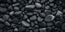 Grey Slate Coloured Rocky Stones Piled Together, Top Down Perspective Texture Wallpaper