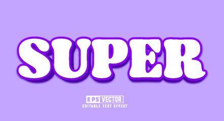 Wall Mural - Super 3D Editable Text Effect Vector Template 