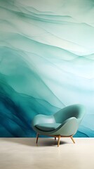 Wall Mural - Abstract wallpaper with a gradient that mimics the soothing tones of the ocean. Transition from deep blues to tranquil greens, , background image, generative AI