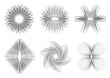 Abstract elements collection spirograph pattern, watermark, guilloche curves, intricacy line. Vector design element set for cheque, voucher, certificate, diploma, gift certificate, 