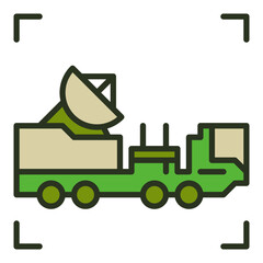 Wall Mural - Radar Military Vehicle vector concept colored icon