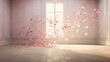 A dreamy representation of wall flowers, with petals that seem to be floating gently towards the floor.