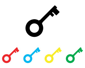 Poster - Key icon vector. Key icon sign symbol in trendy flat style. Set elements in colored icons. Key vector icon illustration isolated on white background