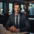 © Marietimo - A professional man dressed in an elegant suit working as a call center manager - Generative AI