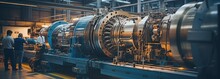 Turbine Machine In Gas And Oil Processing Plant That Powers Compressor Unit. Long-term Operation Of A Turbine Using Automated Logic Control.