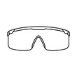 © Ruby Room Studio - The 'Safety Glasses Icon For Logo And More' is a minimalist icon crafted with unfilled lines, embodying simplicity and clarity. The design features the distinct outline of safety glasses, symbolizing