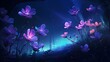 Purple flowers that light up at night