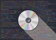 Background with source code and cd
