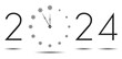 New Year 2024, Wall clock vector