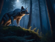 The White Wolf In The Night Forest