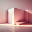 Image of an Empty Space in Pink Tones, the Wall and Floor for Design Work