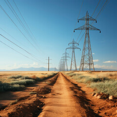 High voltage tower , traditional energy source.