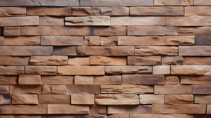 Wall Mural - stone wall texture, natural beige brown brick. Generative AI.